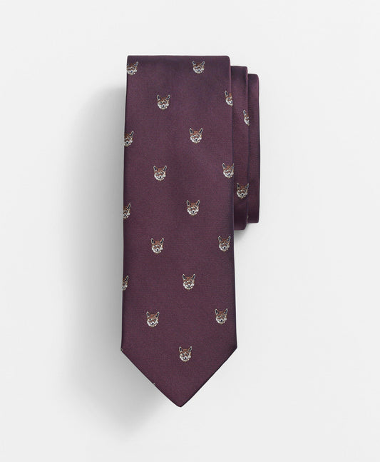 Silk Fox Motif Tie