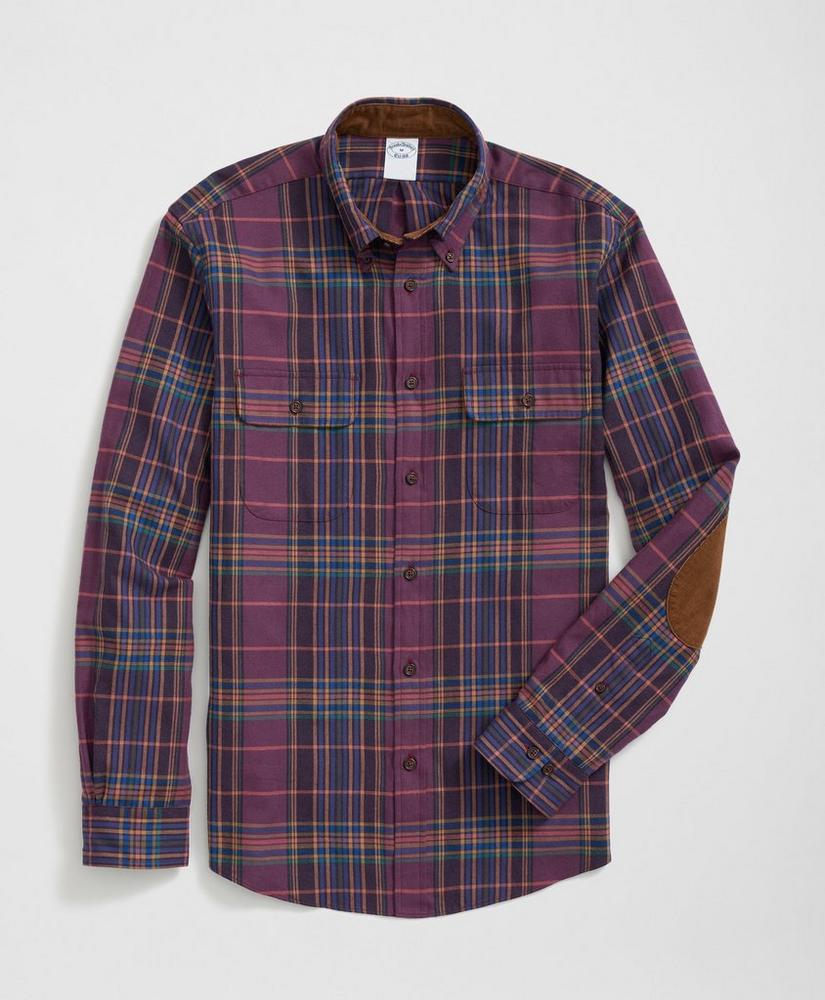 Cotton-Cashmere Sport Shirt in Plaid Flannel