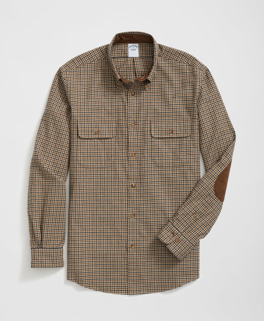 Cotton-Cashmere Sport Shirt in Checked Flannel