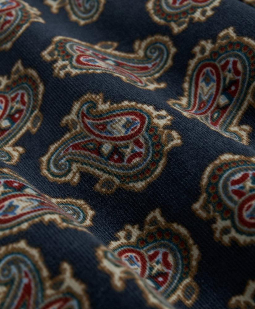 Cotton Pinwale Corduroy Paisley Sport Shirt, Button-Down Collar