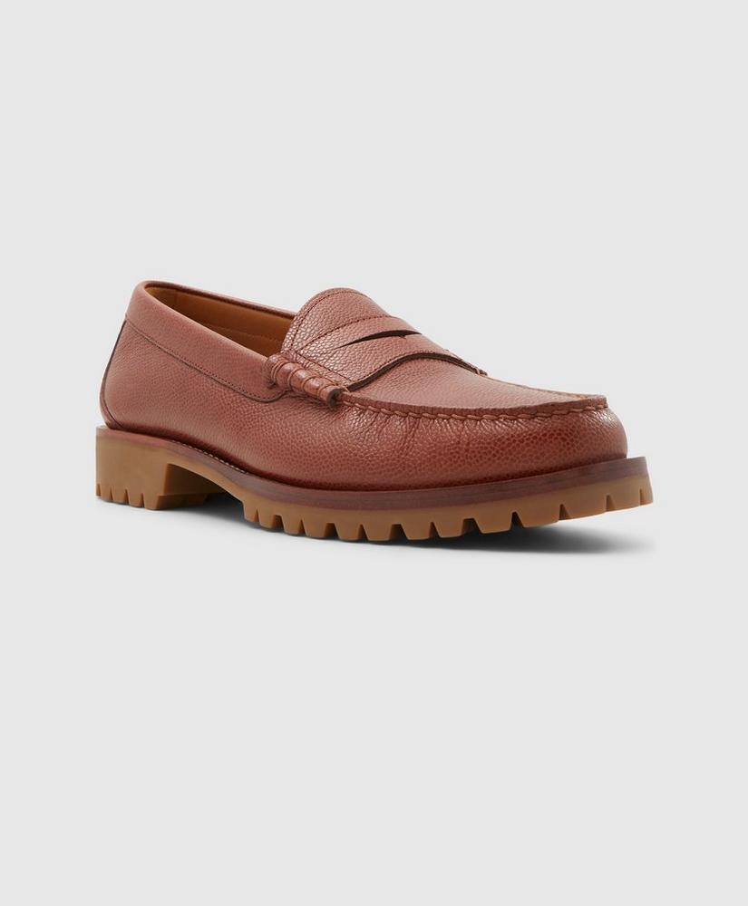 Leather Penny Loafer with Lug Sole