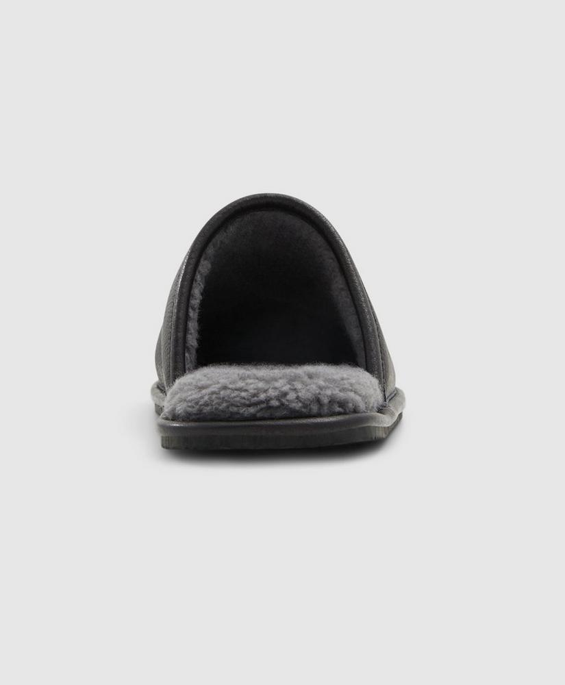 Shearling Lined Leather Slippers