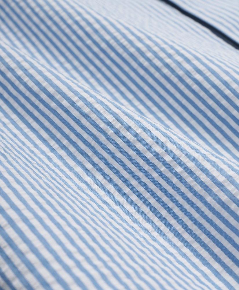 Stretch Cotton Seersucker Striped Pajamas