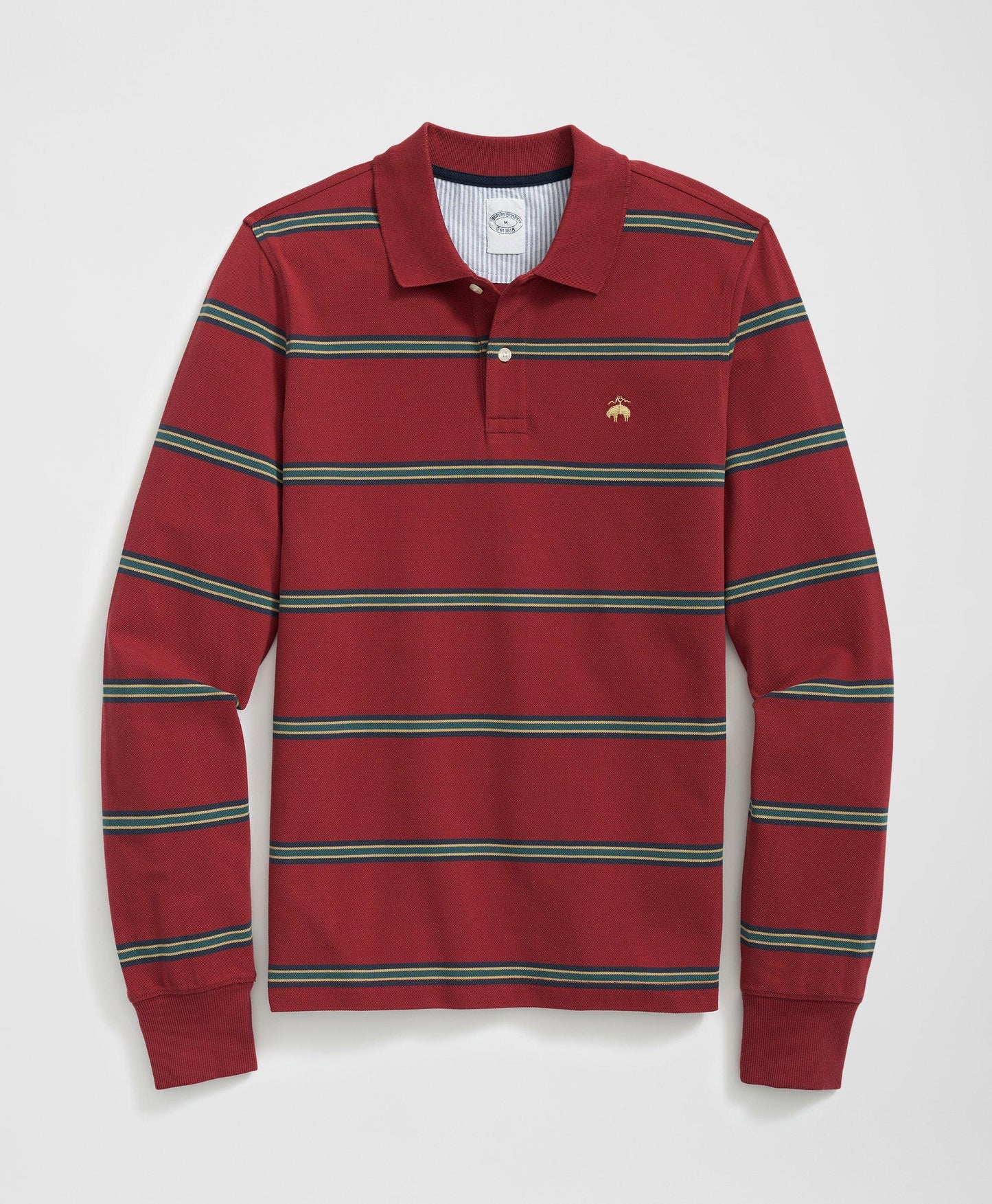 Golden Fleece Multi Striped Long Sleeve Polo in Supima Cotton