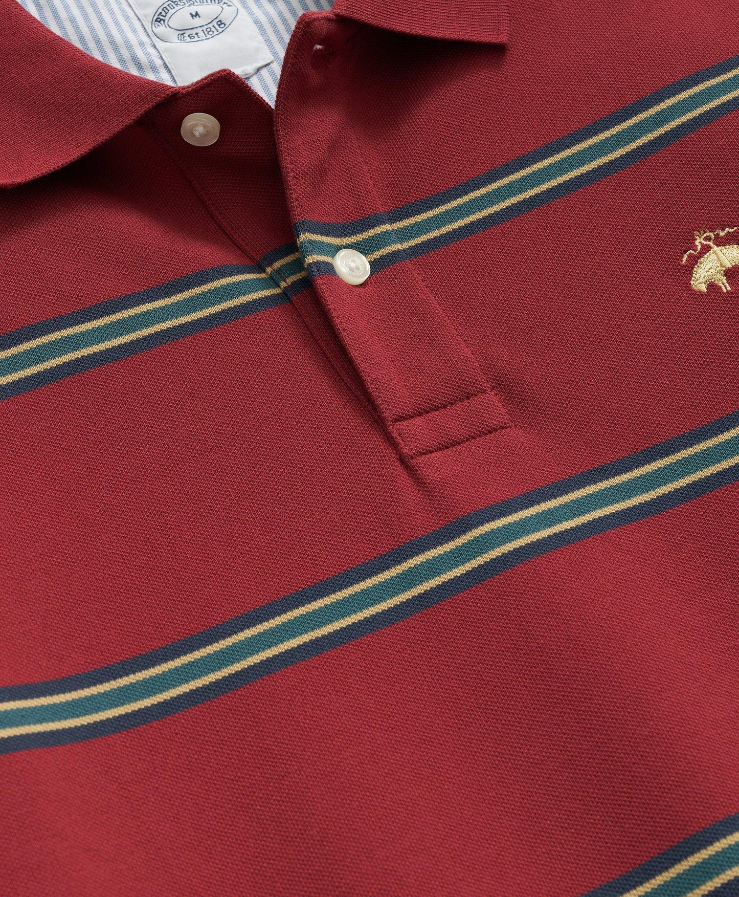 Golden Fleece Multi Striped Long Sleeve Polo in Supima Cotton