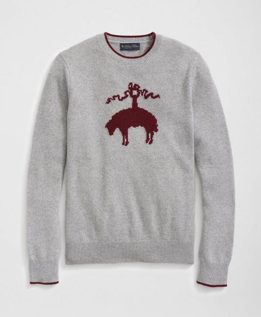 Golden Fleece Intarsia Sweater in Wool-Cashmere