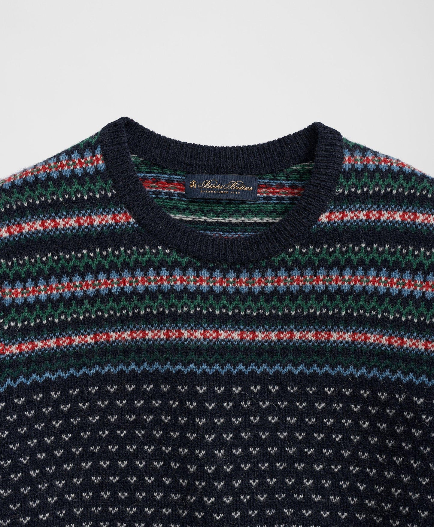 Wool-Alpaca Crewneck Sweater in Fair Isle Jacquard