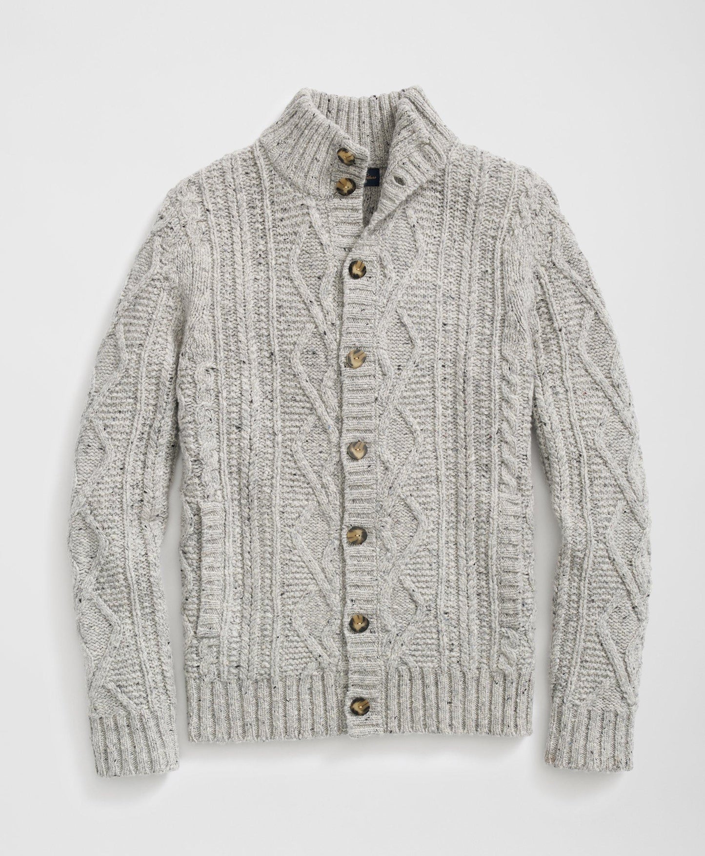 Aran Knit Cardigan in Donegal Merino Wool