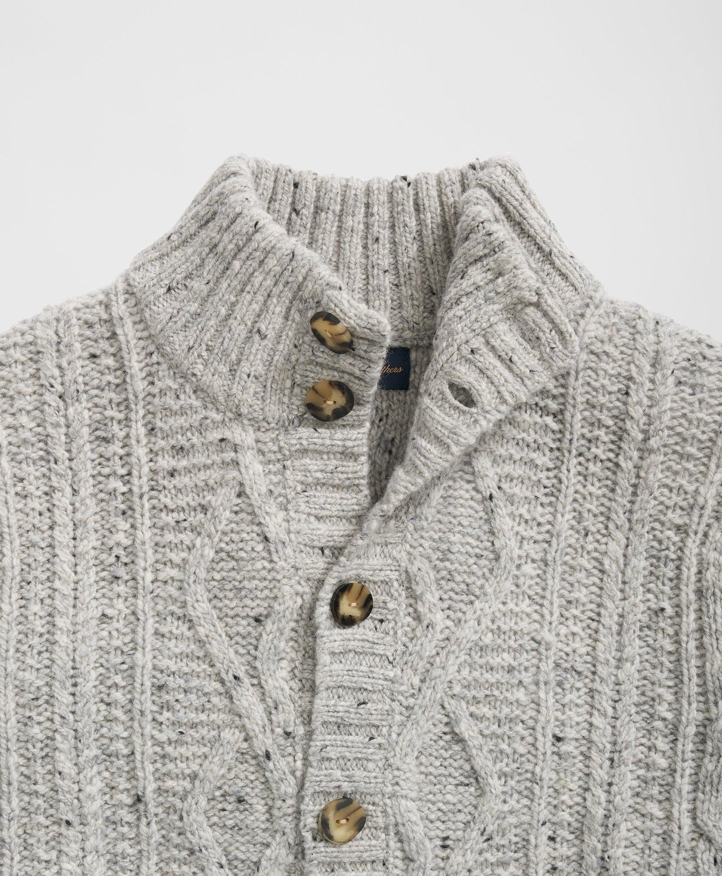 Aran Knit Cardigan in Donegal Merino Wool