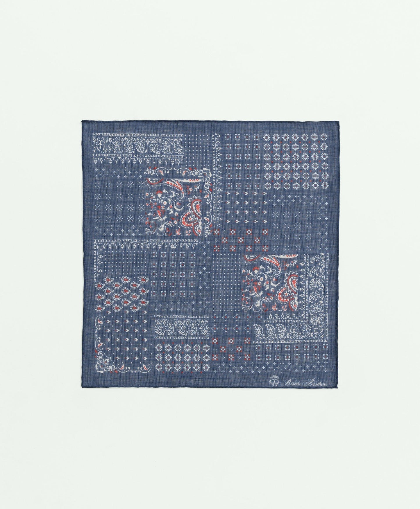 Patchwork Bandana Cotton-Linen Pocket Square