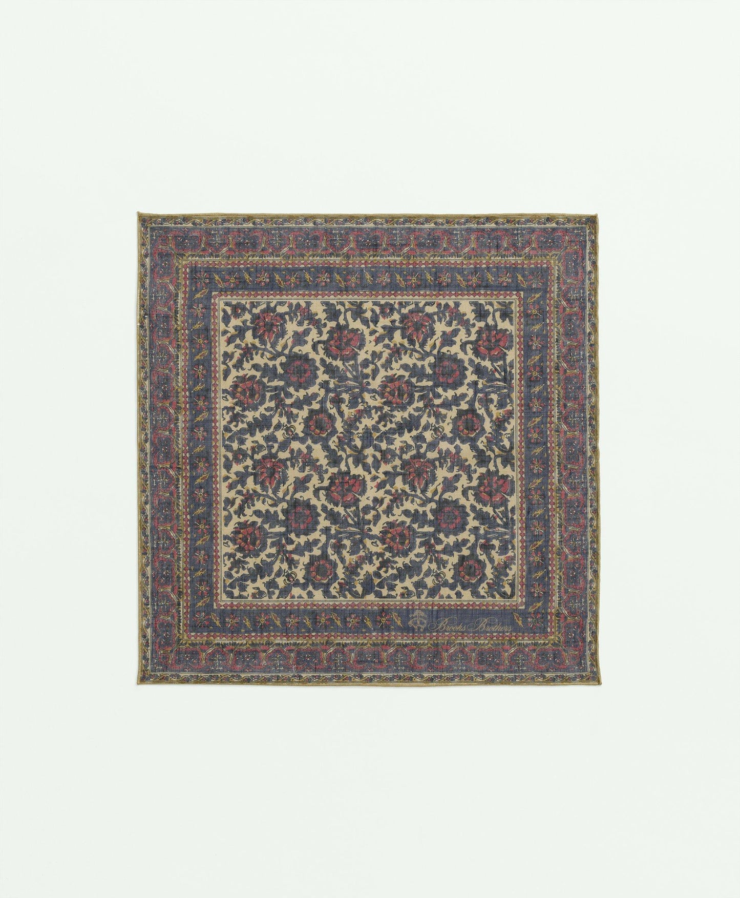 Ornate Floral Cotton-Linen Pocket Square