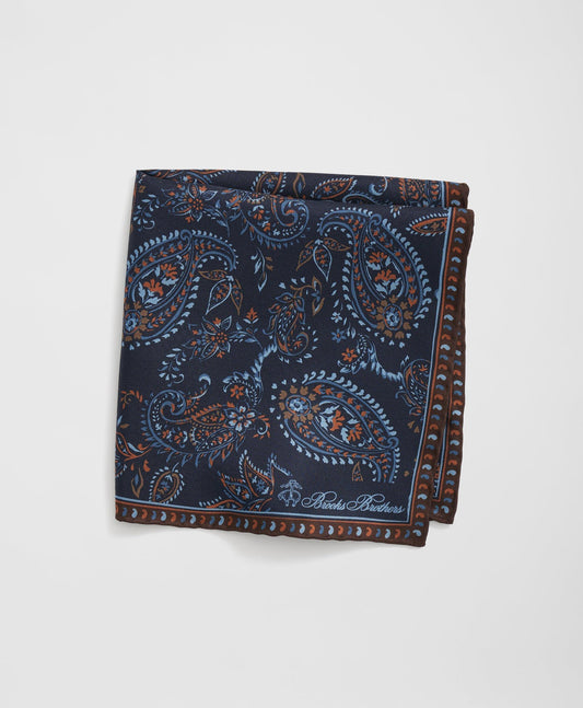 Large Paisley Silk Pocket Square