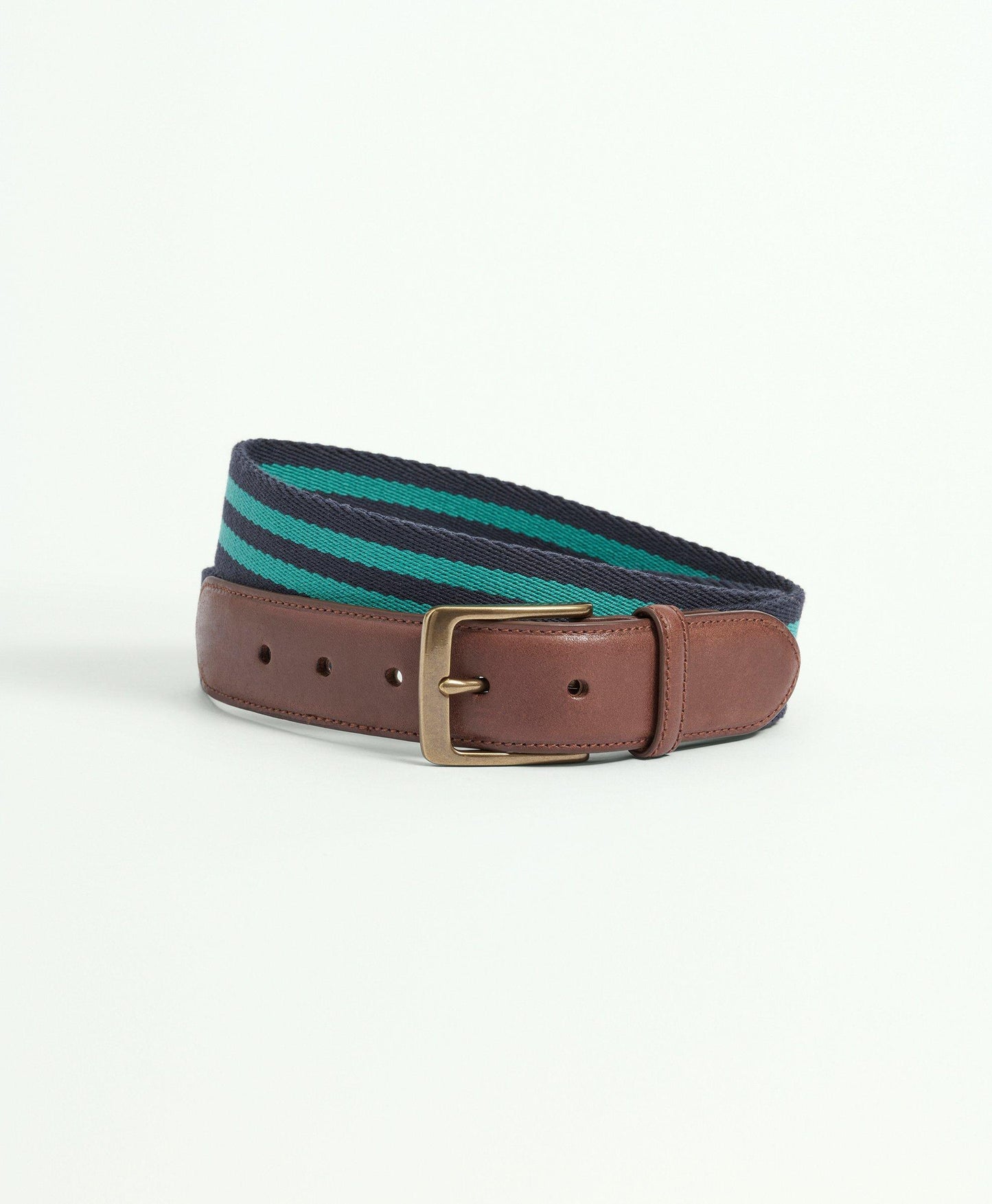 Webbed Cotton Belt With Brass-Tone Buckle