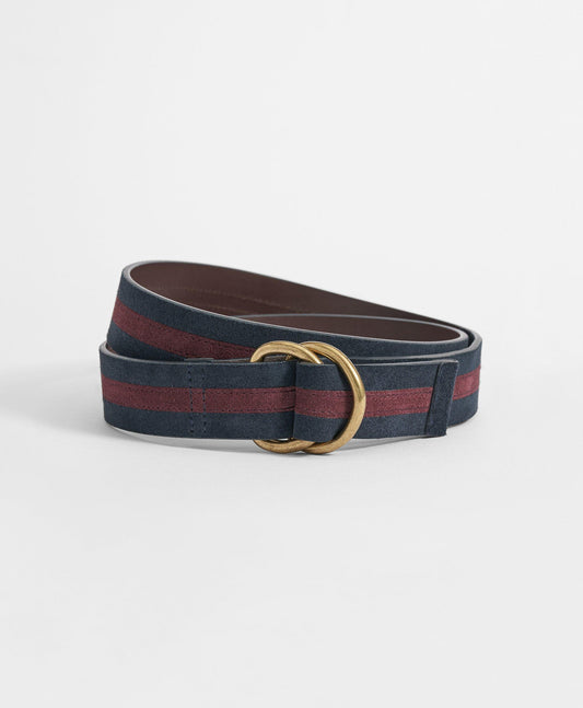 Suede Stripe D-Ring Belt