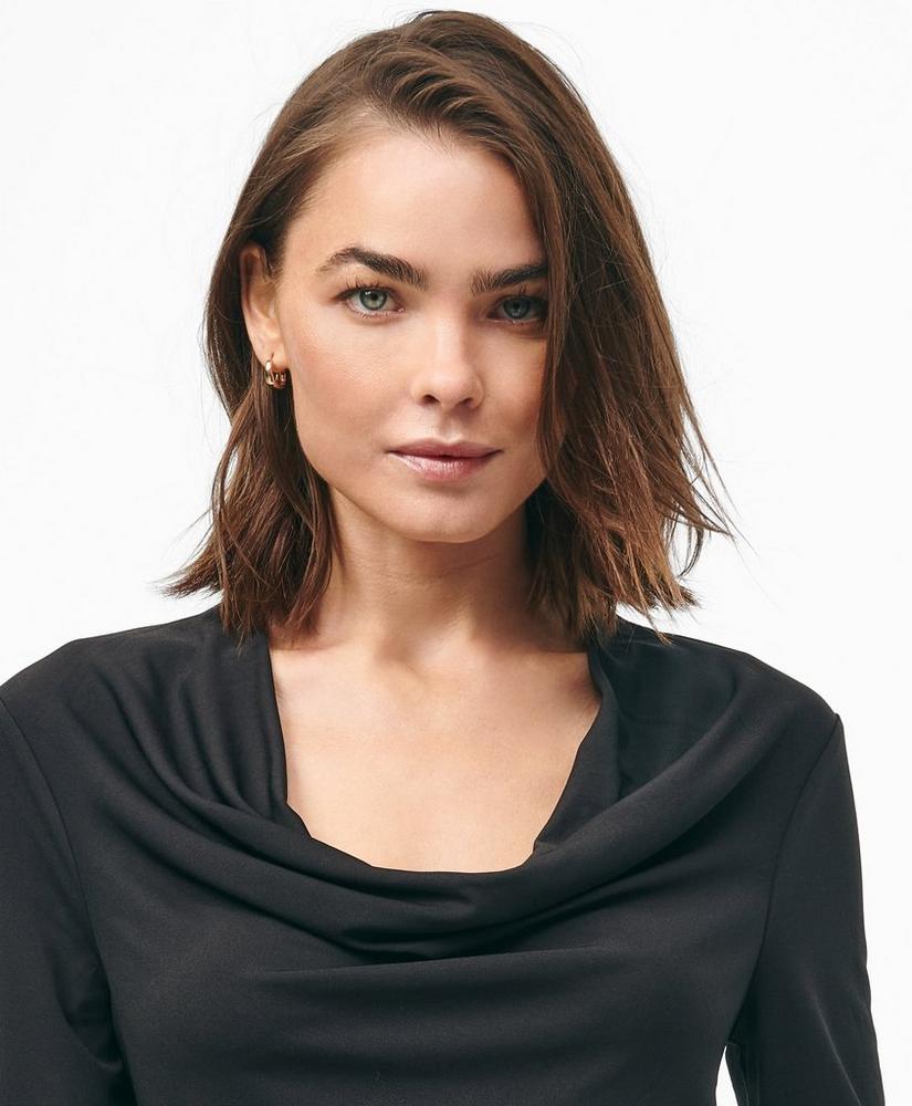 Cowl Neck Long-Sleeve Top in Ponte Knit