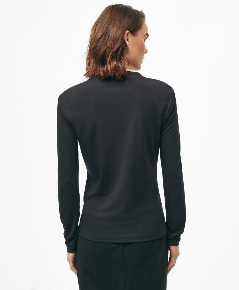 Cowl Neck Long-Sleeve Top in Ponte Knit