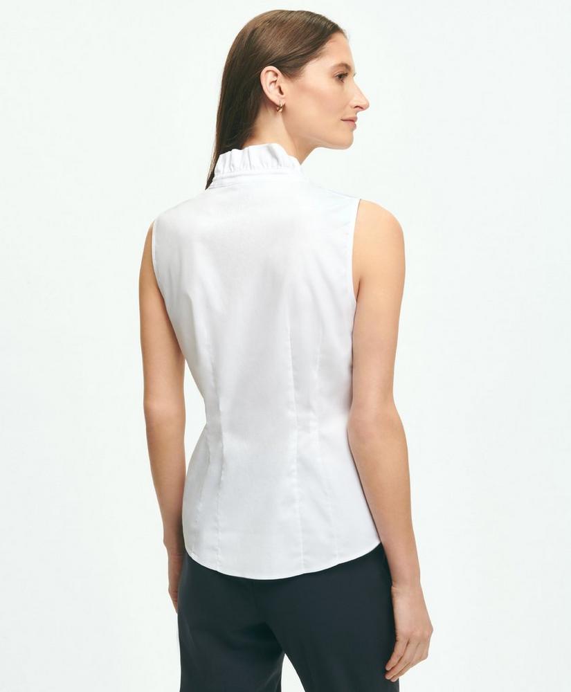 Fitted Non-Iron Stretch Supima Cotton Ruffle Shirt