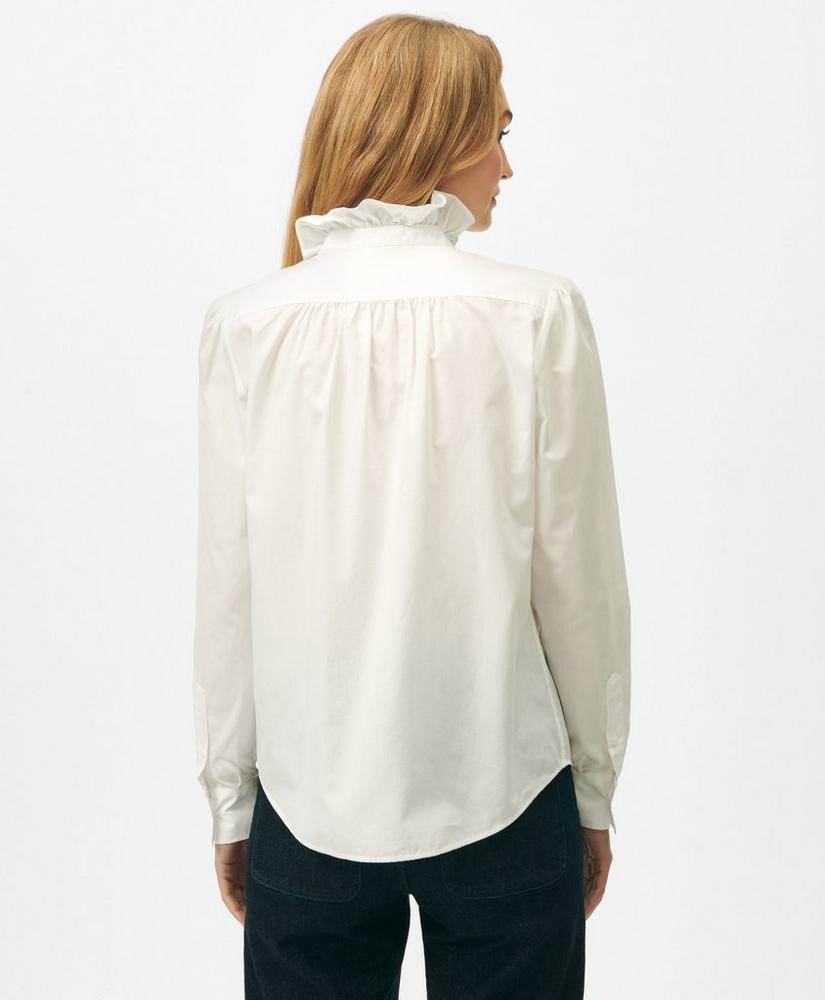 Cotton Ruffle Placket Shirt