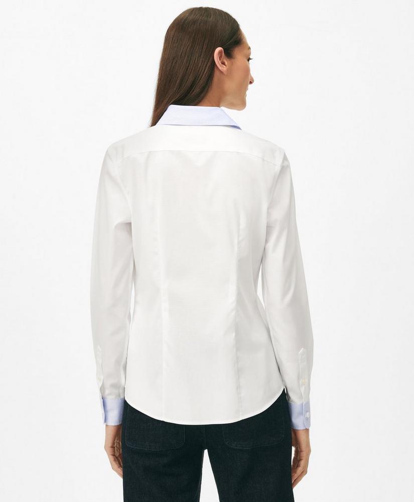 Fitted Contrast Collar & Cuff Shirt in Stretch Supima Cotton