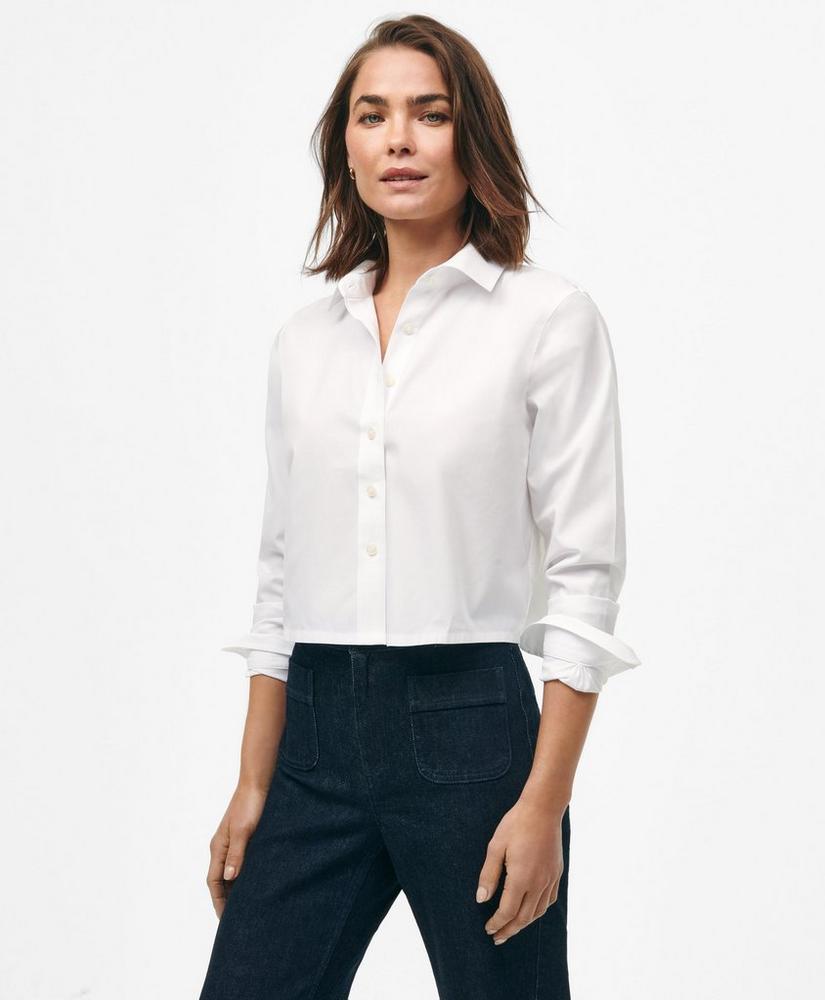 Cropped Shirt in Stretch Supima Cotton