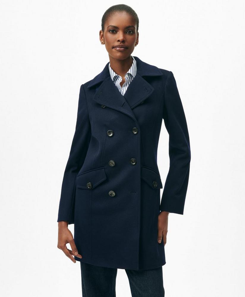 Brushed Wool Double-Breasted Peacoat