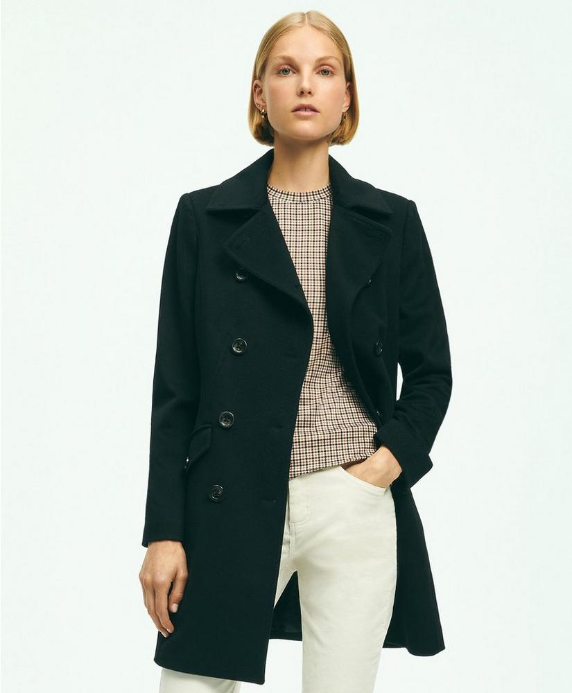 Brushed Wool Double-Breasted Peacoat