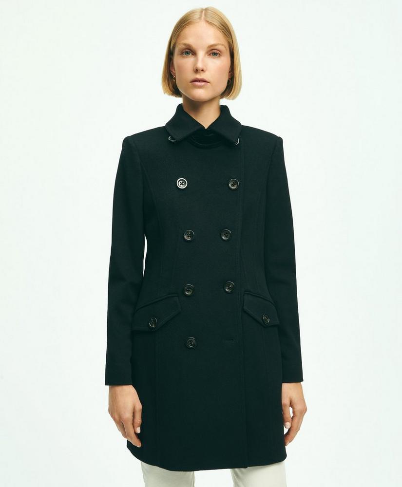 Brushed Wool Double-Breasted Peacoat