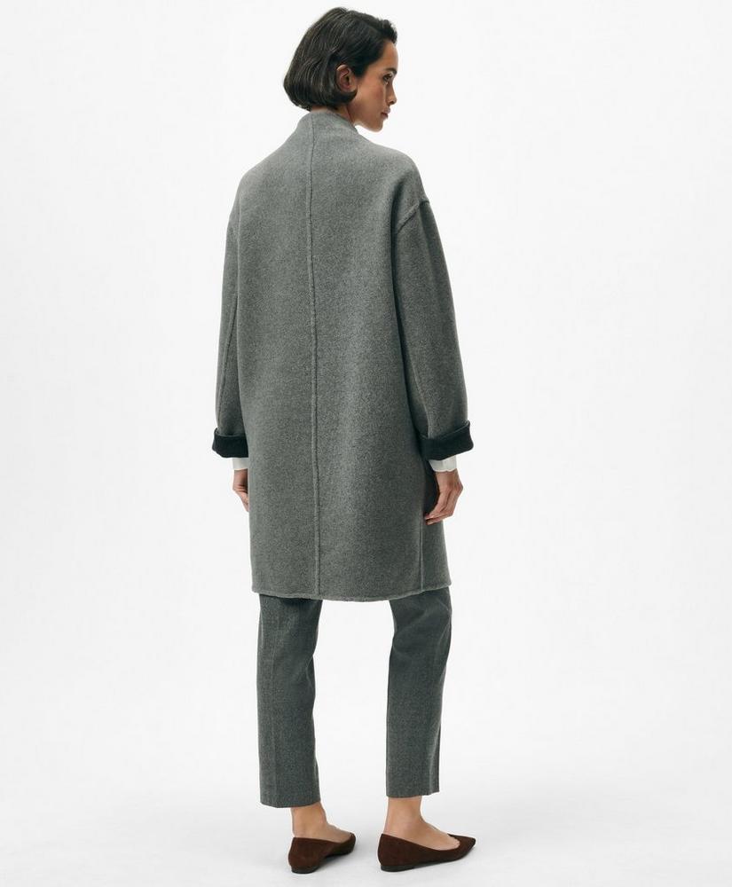 Reversible Single-Button Coat in Wool Blend