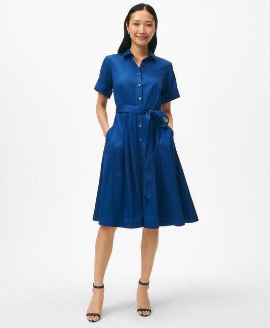 Signature A-Line Cotton Sateen Shirt Dress