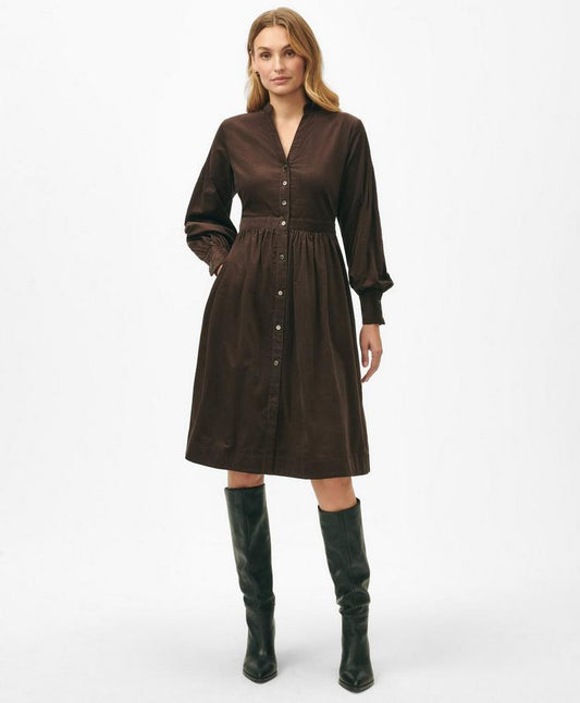 A-Line Shirt Dress in Corduroy