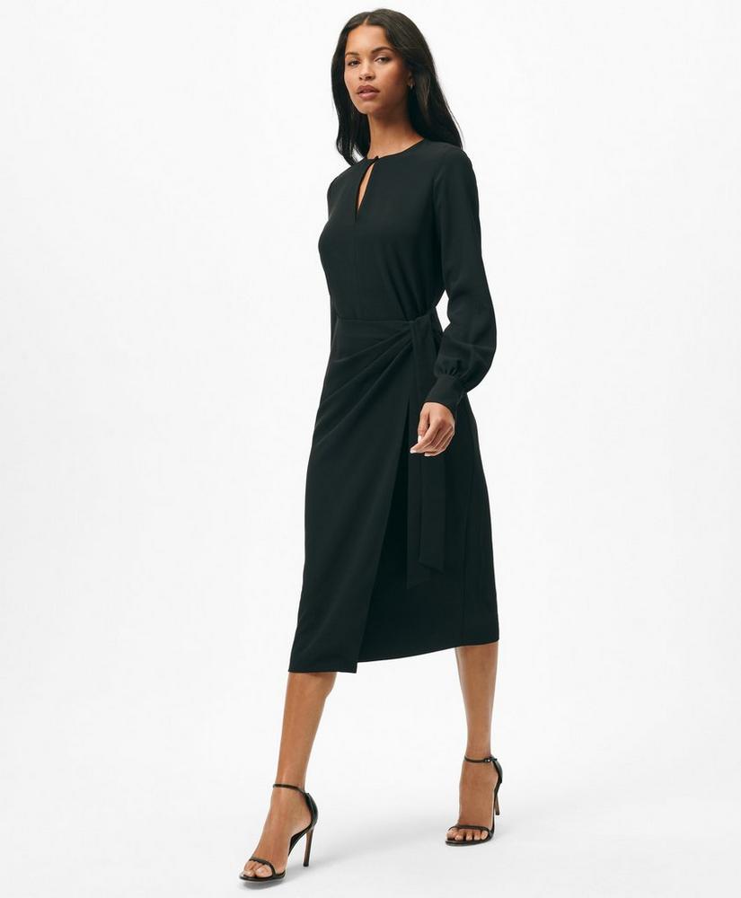 Keyhole Dress in Fine Twill Stretch Crepe