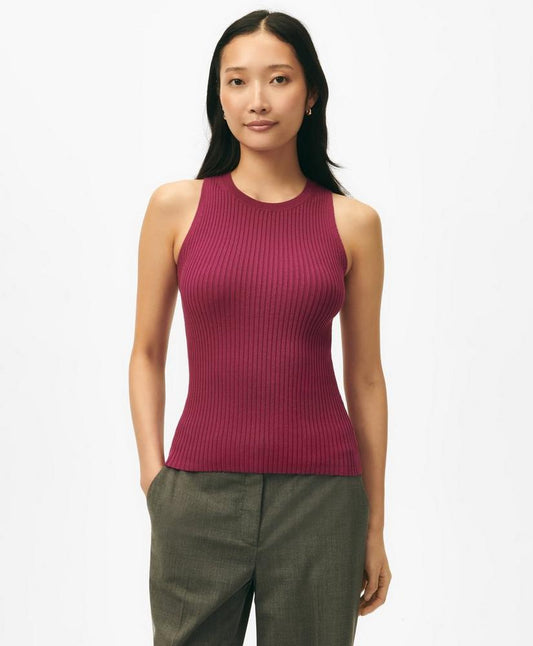 Twinset Silk Blend Ribbed Shell