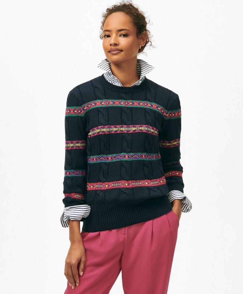 Fair Isle Sweater in Cable Jersey Cotton