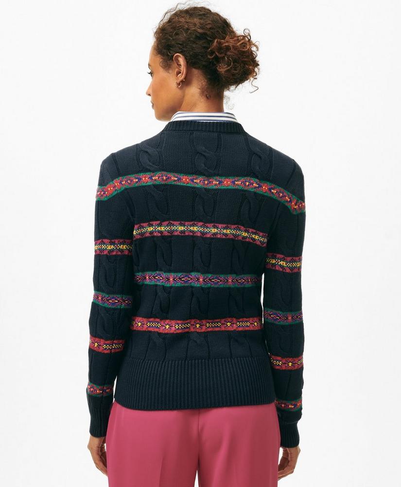 Fair Isle Sweater in Cable Jersey Cotton