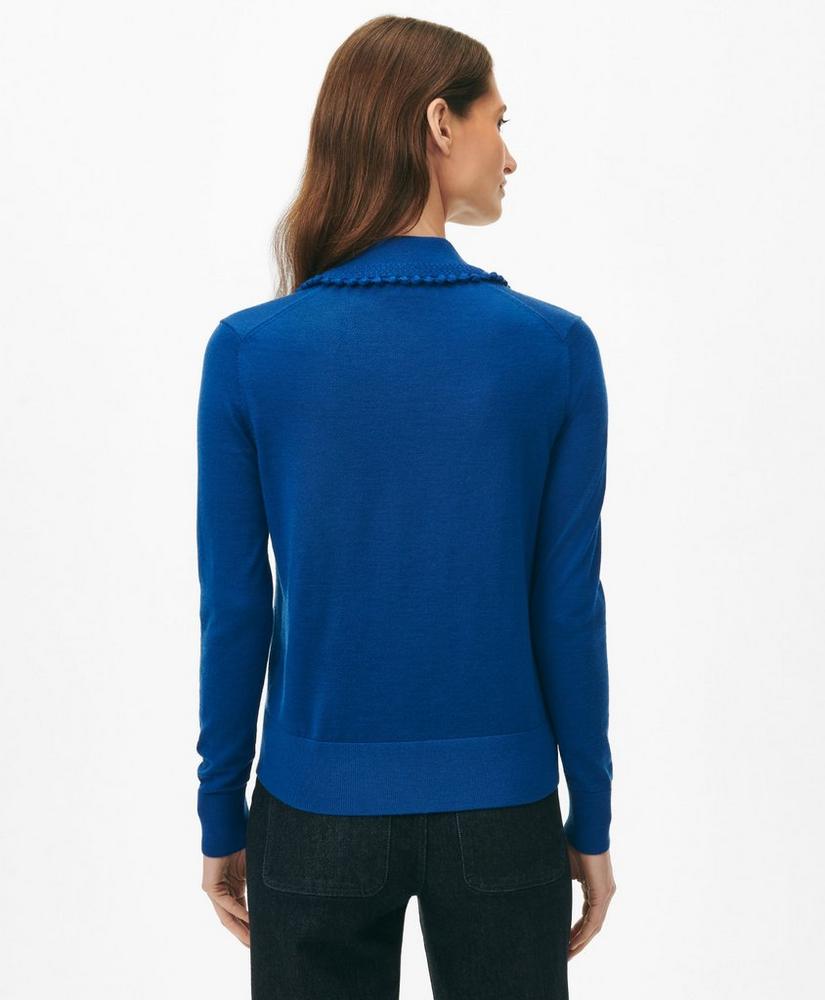 Point Collar Cardigan in Merino Wool