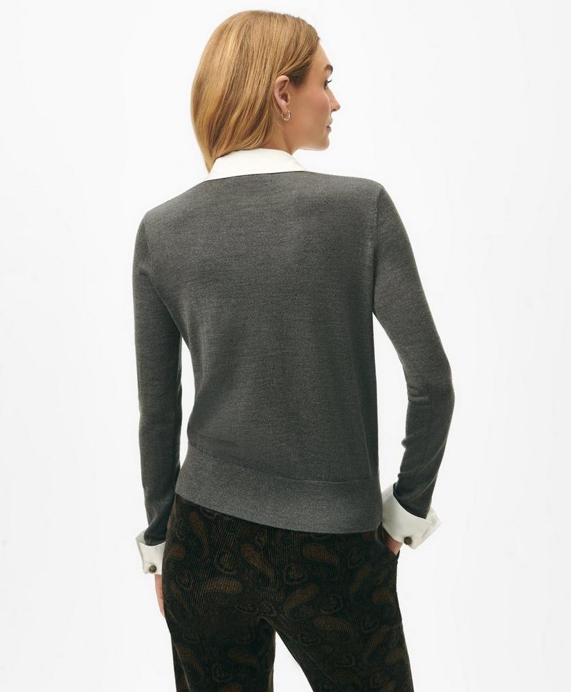 Removable Collar & Cuff Sweater in Fine Merino Wool