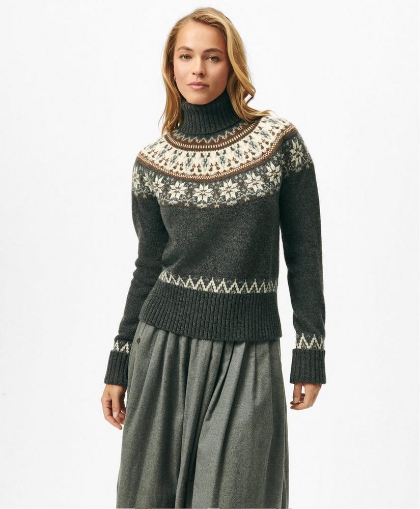 Fair Isle Turtleneck Sweater in Alpaca-Wool Blend