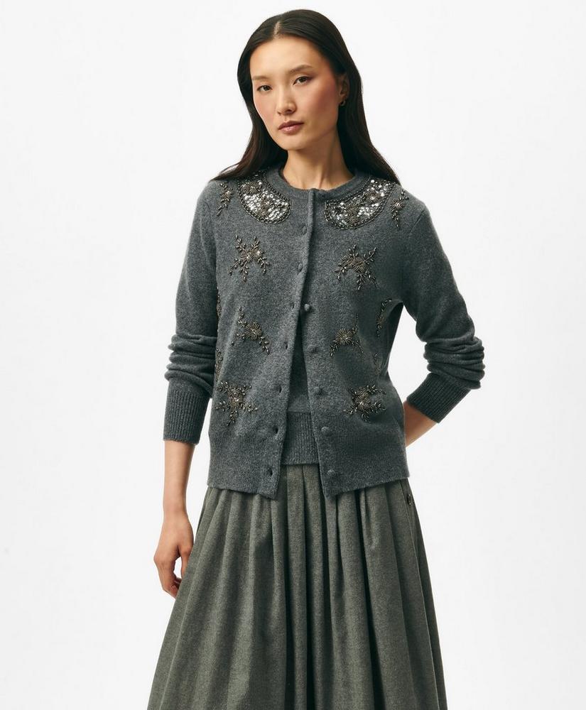 Embellished Twinset Cardigan in Merino Wool