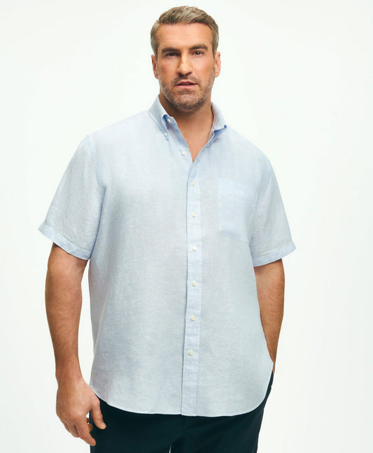 Big & Tall Sport Shirt, Short-Sleeve Irish Linen